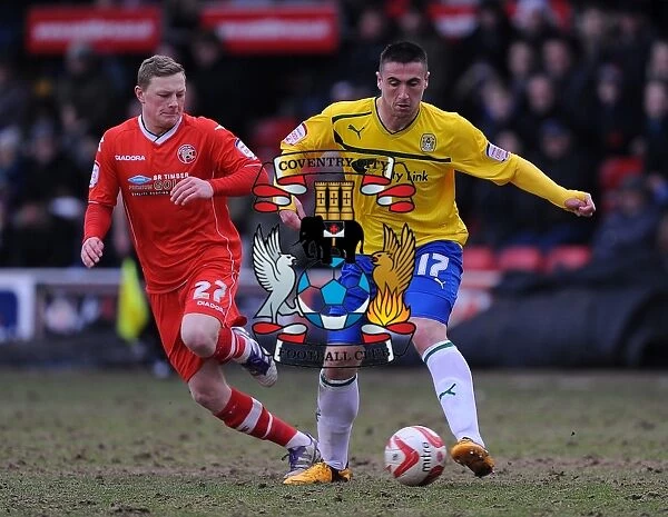 Battle for the Ball: Walsall vs Coventry City, Npower Football League One, Banks Stadium