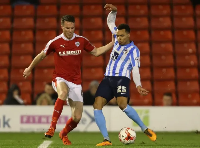 Framed Print : Battle at Oakwell: Marley Watkins vs. Jacob Murphy in Intense Sky Bet League One Clash Framed Print : Battle at Oakwell: Marley Watkins vs. Jacob Murphy in Intense Sky Bet League One Clash