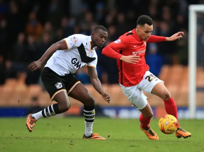 Framed Print : The Battle of Vale Park: Theo Robinson vs. Jacob Murphy in Sky Bet League One Clash Framed Print : The Battle of Vale Park: Theo Robinson vs. Jacob Murphy in Sky Bet League One Clash