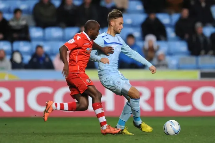 Framed Print : Battleground Ricoh Arena: James Bailey vs. Fabian Brandy - Coventry City vs. Walsall Football Rivalry