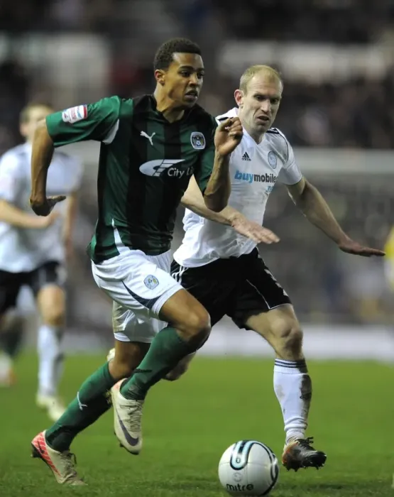 Framed Print : Battling for the Ball: Cyrus Christie vs. Gareth Roberts - Derby County vs. Coventry City, Npower Championship Framed Print : Battling for the Ball: Cyrus Christie vs. Gareth Roberts - Derby County vs. Coventry City, Npower Championship