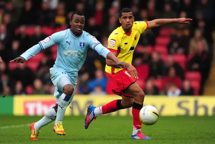 Framed Print : Battling for Control: Mariappa vs. Nimely in the Npower Championship Showdown Framed Print : Battling for Control: Mariappa vs. Nimely in the Npower Championship Showdown