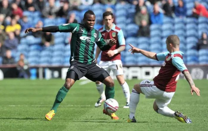 Framed Print : Battling for Control: Nimely vs. Trippier in the Intense Npower Championship Clash between Coventry City and Burnley (April 2012) Framed Print : Battling for Control: Nimely vs. Trippier in the Intense Npower Championship Clash between Coventry City and Burnley (April 2012)