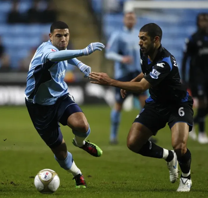 Framed Print : Battling for FA Cup Supremacy: Mullins vs. Best, Coventry City vs. Portsmouth (January 12, 2010) Framed Print : Battling for FA Cup Supremacy: Mullins vs. Best, Coventry City vs. Portsmouth (January 12, 2010)