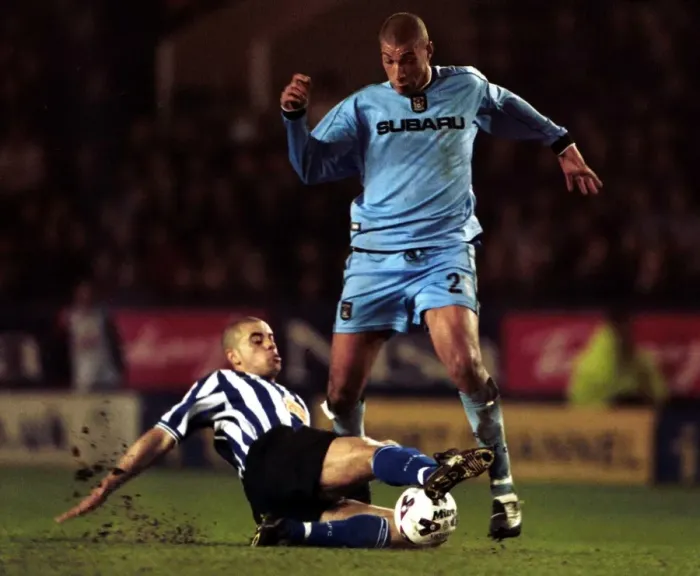 Framed Print : Boothroyd vs Broomes: Intense Battle in Coventry City's Division One Clash vs Sheffield Wednesday (29-03-2002) Framed Print : Boothroyd vs Broomes: Intense Battle in Coventry City's Division One Clash vs Sheffield Wednesday (29-03-2002)