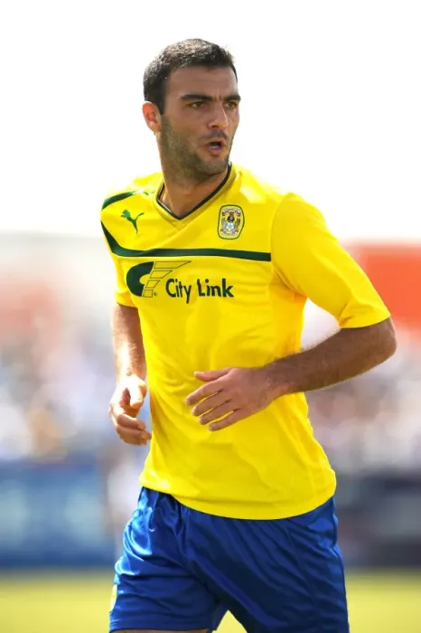 Framed Print : Bruno Cazarine in Action: Coventry City's Pre-Season Clash Against Nuneaton Town at Liberty Way Stadium