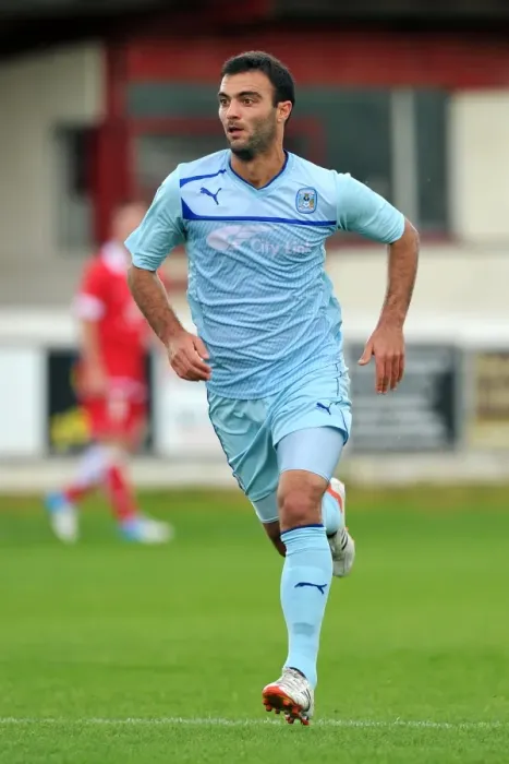 Framed Print : Bruno Cazarine in Pre-Season Form: Coventry City vs Accrington Stanley at Crown Ground
