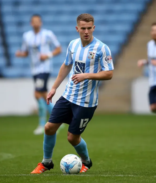 Framed Print : Bryn Morris in Action: Coventry City vs Shrewsbury Town (Sky Bet League One) at Ricoh Arena