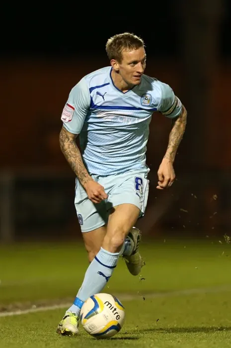 Framed Print : Carl Baker in Action: Coventry City vs Colchester United, Football League One, Weston Homes Community Stadium (November 2012)