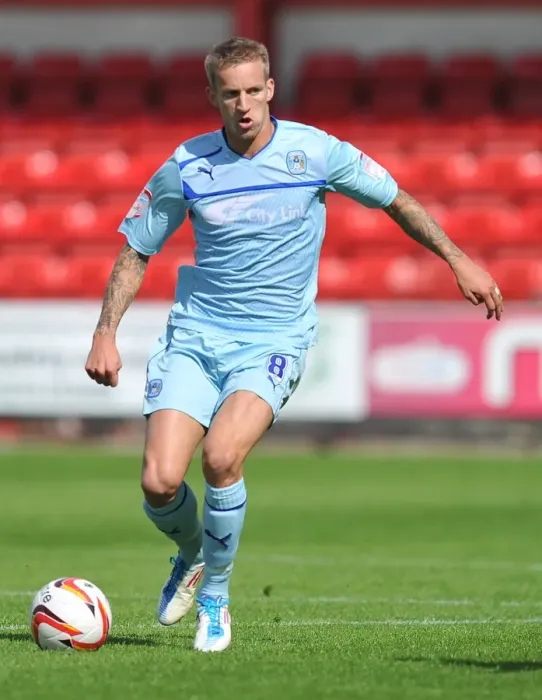 Framed Print : Carl Baker in Action: Coventry City vs Crewe Alexandra, Npower League One, 2012 (Gresty Road)