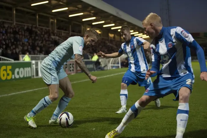 Framed Print : Carl Baker in Action: Hartlepool United vs. Coventry City (Npower League One, 17-11-2012) Framed Print : Carl Baker in Action: Hartlepool United vs. Coventry City (Npower League One, 17-11-2012)