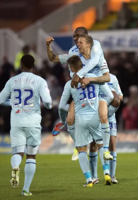 Framed Print : Carl Baker Scores the Opener: Coventry City Ahead in Hartlepool United Clash (Npower League One, 17-11-2012) Framed Print : Carl Baker Scores the Opener: Coventry City Ahead in Hartlepool United Clash (Npower League One, 17-11-2012)