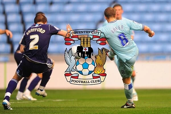 Carl Baker Scores the Second Goal: Coventry City vs. Derby County in the Npower Championship at Ricoh Arena