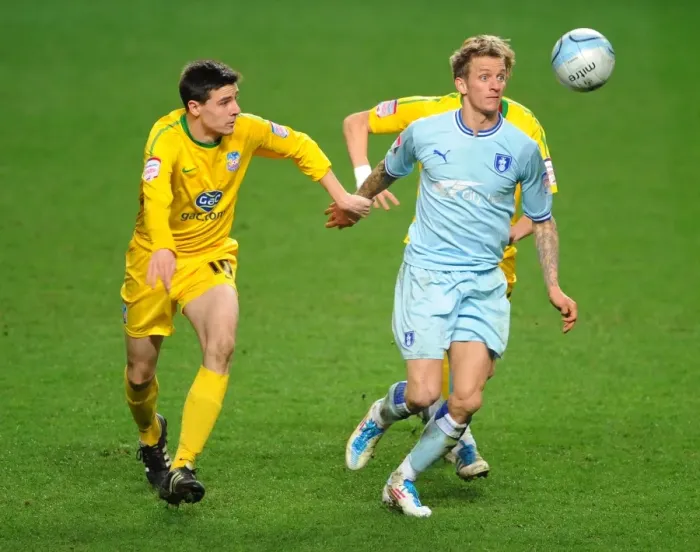 Framed Print : Carl Baker Tackles Owen Garvan and Dean Moxey: Intense Moment from Coventry City vs Crystal Palace, Npower Championship (06-03-2012, Ricoh Arena) Framed Print : Carl Baker Tackles Owen Garvan and Dean Moxey: Intense Moment from Coventry City vs Crystal Palace, Npower Championship (06-03-2012, Ricoh Arena)