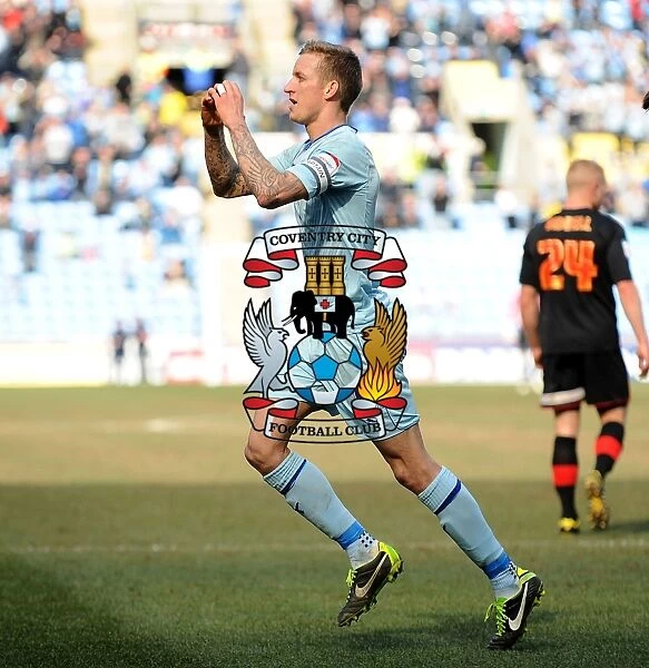 Carl Baker's Penalty Goal: Opening the Score for Coventry City against Brentford (Football League One, Ricoh Arena, 06-04-2013)