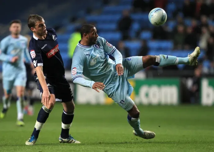 Framed Print : Championship Showdown: Coventry City vs. Millwall - Clive Platt vs. Tony Craig at Ricoh Arena (17-04-2012) Framed Print : Championship Showdown: Coventry City vs. Millwall - Clive Platt vs. Tony Craig at Ricoh Arena (17-04-2012)