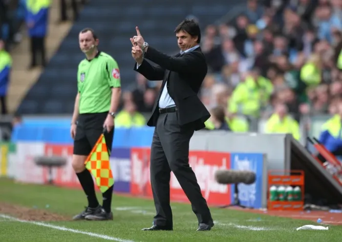 Framed Print : Chris Coleman Gives Instructions: Coventry City vs. Chelsea, FA Cup Sixth Round, Ricoh Arena (07-03-2009)