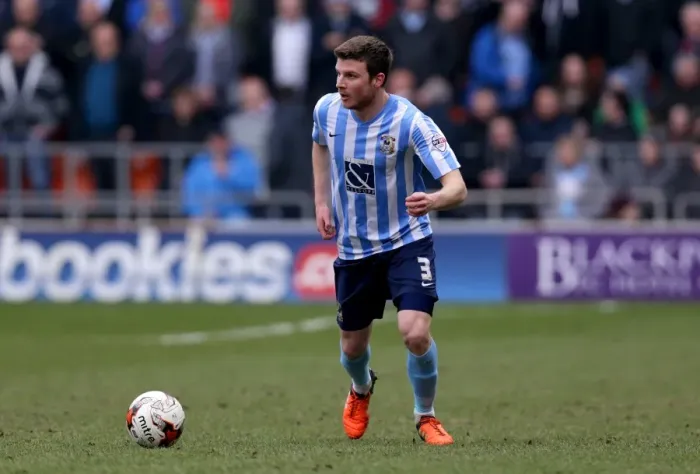 Framed Print : Chris Stokes in Action: Coventry City vs. Blackpool (Sky Bet League One) Framed Print : Chris Stokes in Action: Coventry City vs. Blackpool (Sky Bet League One)