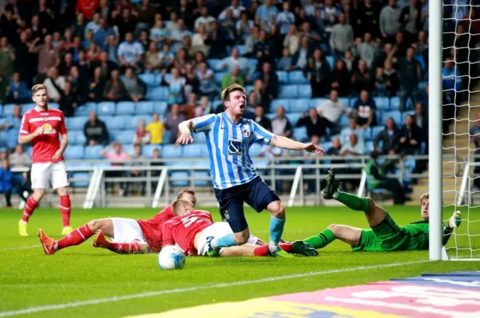 Framed Print : Chris Stokes in Action: Coventry City vs Crewe Alexandra, Sky Bet League One, Ricoh Arena Framed Print : Chris Stokes in Action: Coventry City vs Crewe Alexandra, Sky Bet League One, Ricoh Arena
