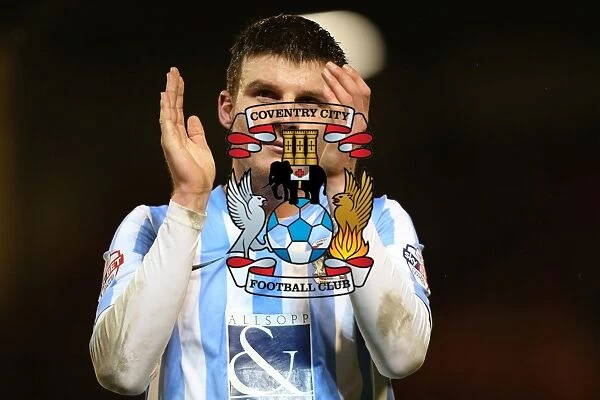 Chris Stokes of Coventry City Salutes Fans in Triumphant Moment after Barnsley Victory