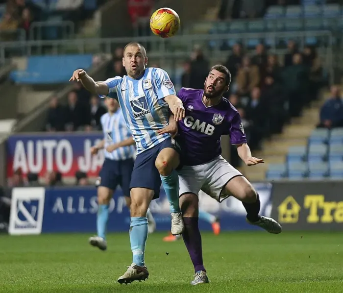 Framed Print : Clash of the Captains: Joe Cole vs. Richard Duffy - Coventry City vs. Port Vale, Sky Bet League One
