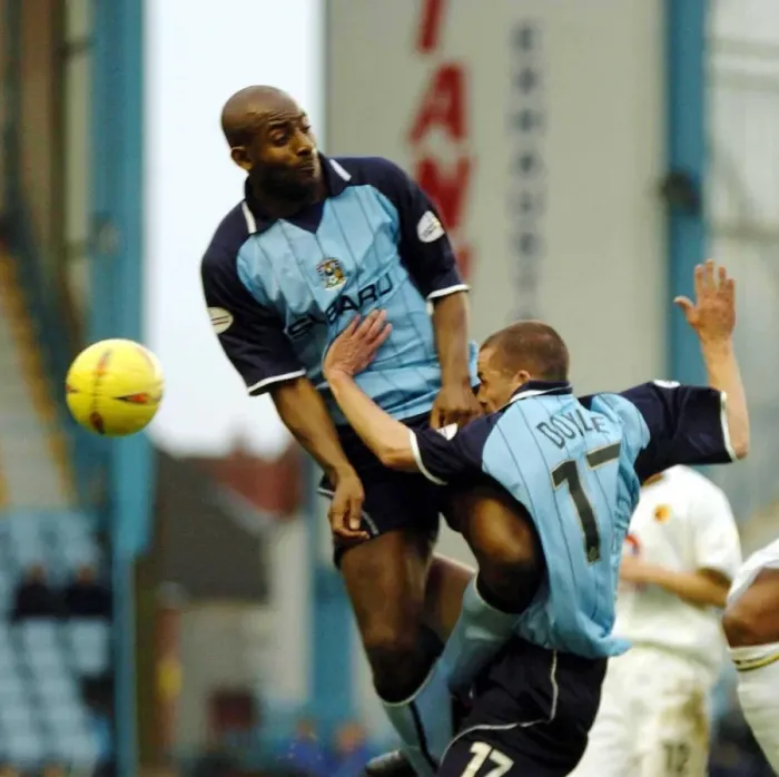 Framed Print : Clash at Highfield Road: Coventry vs. Watford - A Battle for the Ball (0-0, January 10, 2004) Framed Print : Clash at Highfield Road: Coventry vs. Watford - A Battle for the Ball (0-0, January 10, 2004)