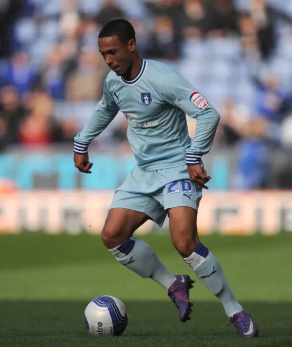Framed Print : Clash at The King Power: Jordan Clarke's Intense Action for Coventry City vs. Leicester City (2012) Framed Print : Clash at The King Power: Jordan Clarke's Intense Action for Coventry City vs. Leicester City (2012)