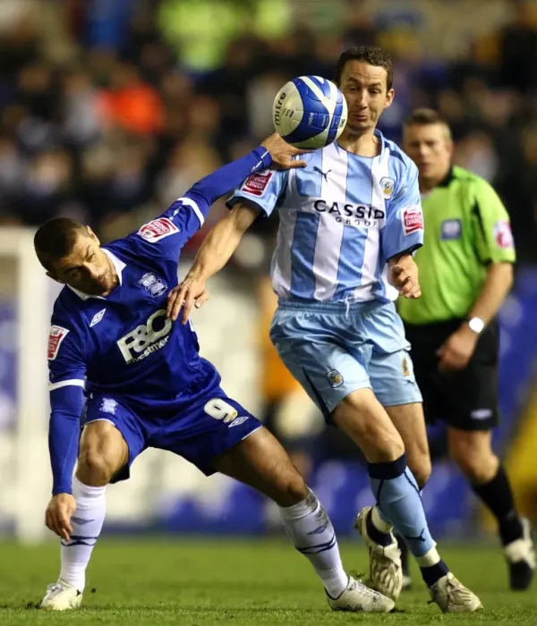 Framed Print : Clash at St. Andrews: Phillips vs. Beuzelin in Championship Showdown - Birmingham City vs. Coventry City (03-11-2008) Framed Print : Clash at St. Andrews: Phillips vs. Beuzelin in Championship Showdown - Birmingham City vs. Coventry City (03-11-2008)