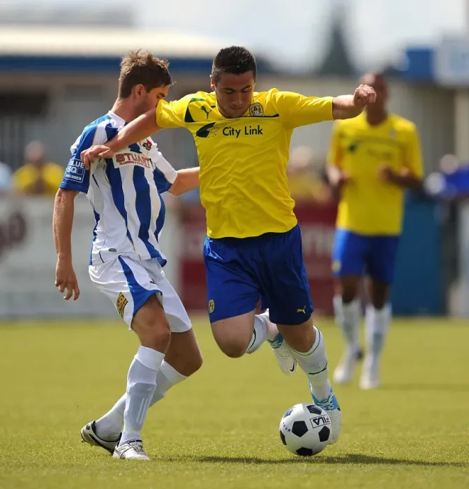 Framed Print : Clash of the Stars: Neil Collett vs Callum Ball - Coventry City vs Nuneaton Town Pre-Season Friendly