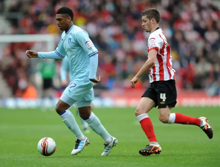 Framed Print : A Clash of Talents: Schneiderlin vs. Jeffers in Npower Championship - Southampton vs. Coventry City Framed Print : A Clash of Talents: Schneiderlin vs. Jeffers in Npower Championship - Southampton vs. Coventry City