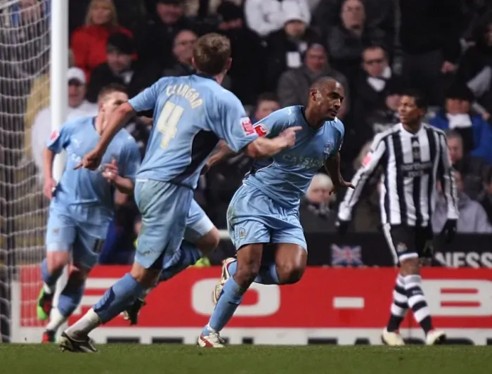 Framed Print : Clinton Morrison Scores the Opener: Coventry City vs. Newcastle United, Championship 2010 Framed Print : Clinton Morrison Scores the Opener: Coventry City vs. Newcastle United, Championship 2010