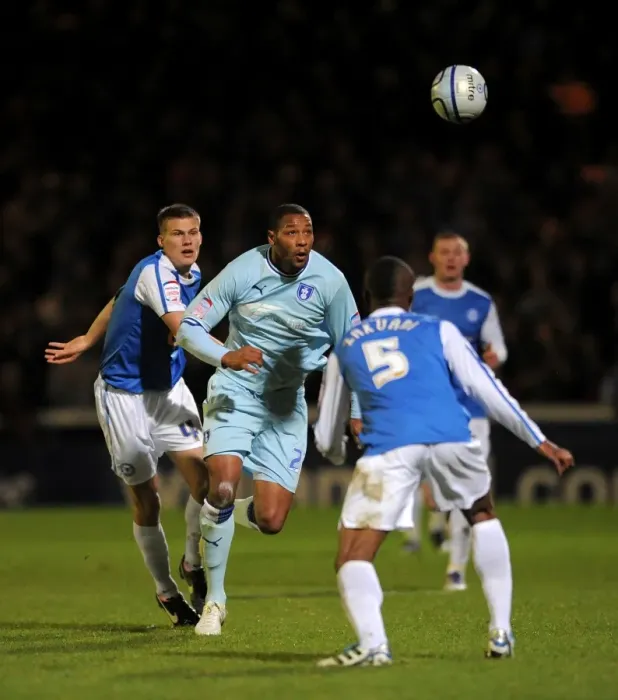 Framed Print : Clive Platt Charges Forward: Coventry City vs. Peterborough United in Npower Championship Action Framed Print : Clive Platt Charges Forward: Coventry City vs. Peterborough United in Npower Championship Action