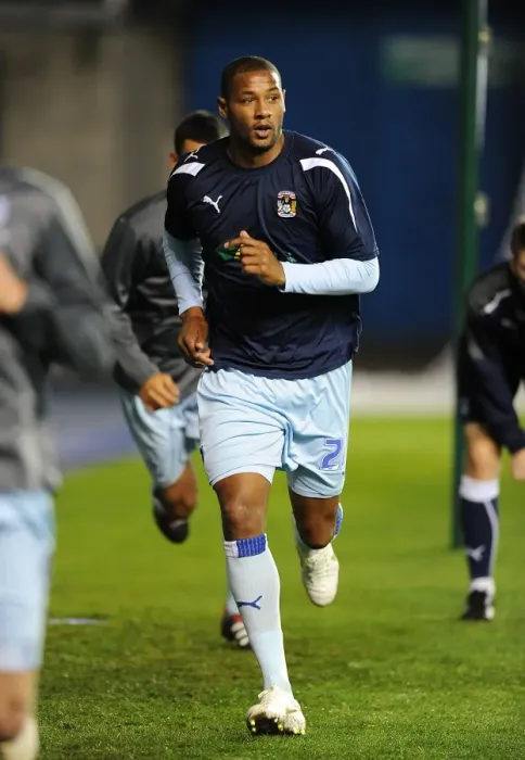 Framed Print : Clive Platt Scores for Coventry City at The Den against Millwall (1-11-2011) Framed Print : Clive Platt Scores for Coventry City at The Den against Millwall (1-11-2011)