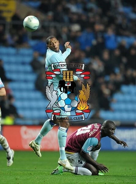 Clive Platt vs. West Ham United: Coventry City's Striker in Action at Ricoh Arena, Npower Championship (November 19, 2011)
