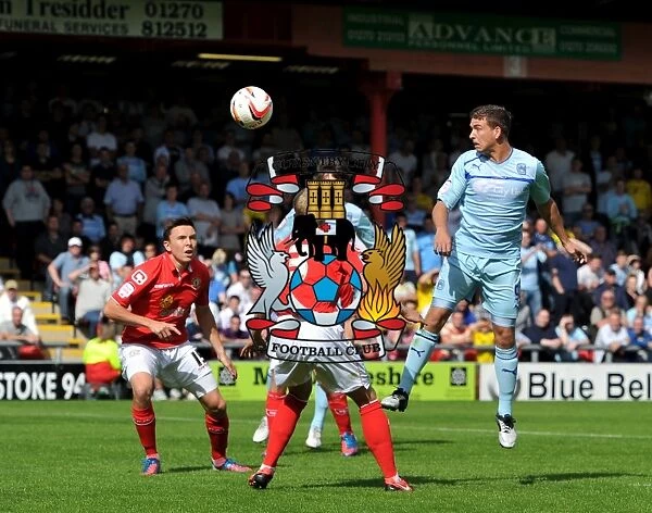 Cody McDonald's Headed Attempt vs. Crewe Alexandra: Coventry City's Striker Tries to Score (Npower League One, Gresty Road)