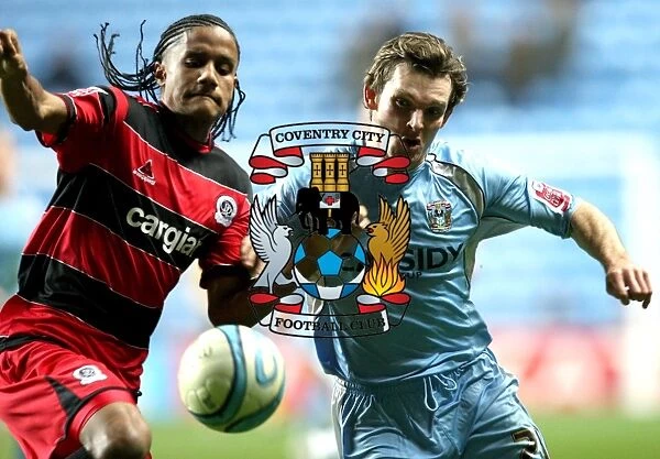 Competing for the Championship: A Battle Between Coventry City's Jay Tabb and Queens Park Rangers' Michael Mancienne (Ricoh Arena, 2008)