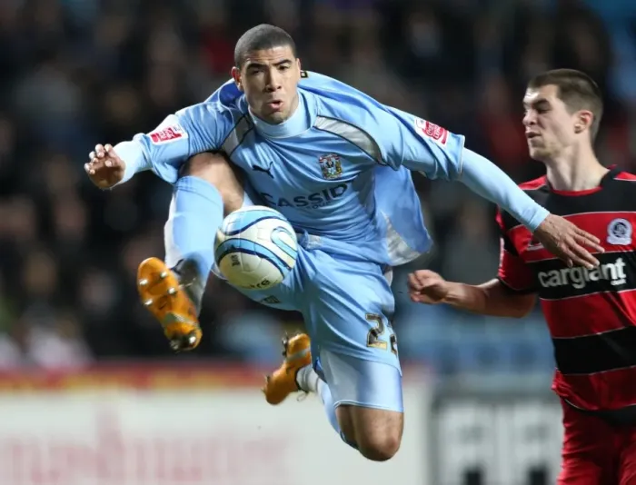 Framed Print : Competing for the Championship: Coventry City vs. Queens Park Rangers - Leon Best vs. Matthew Connolly at Ricoh Arena (05-03-2008) Framed Print : Competing for the Championship: Coventry City vs. Queens Park Rangers - Leon Best vs. Matthew Connolly at Ricoh Arena (05-03-2008)