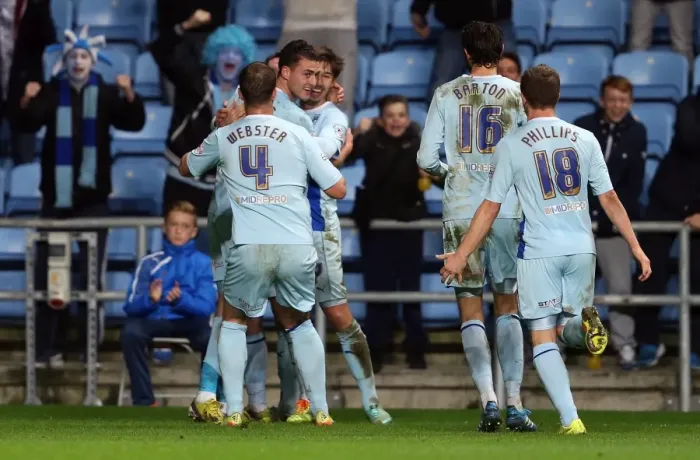 Framed Print : Coventry City FC: Gary Madine's Thrilling Goal Secures Quarterfinal Victory over Plymouth Argyle in Johnstone's Paint Trophy Framed Print : Coventry City FC: Gary Madine's Thrilling Goal Secures Quarterfinal Victory over Plymouth Argyle in Johnstone's Paint Trophy