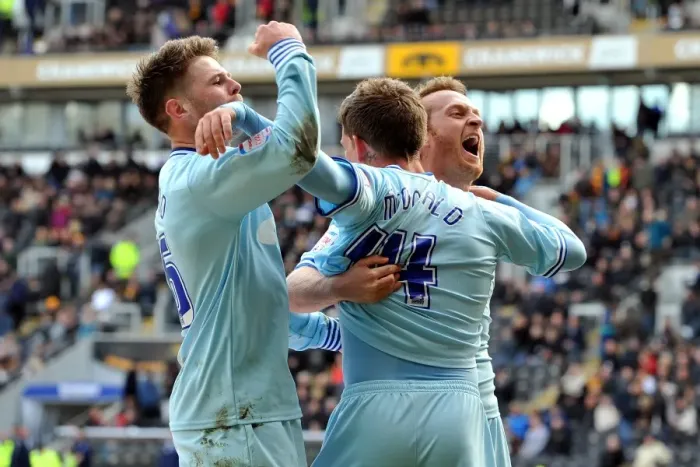 Framed Print : Coventry City FC: Double Delight - Cody McDonald's Brace Seals Victory Over Hull City (Npower Championship, March 31, 2012) Framed Print : Coventry City FC: Double Delight - Cody McDonald's Brace Seals Victory Over Hull City (Npower Championship, March 31, 2012)