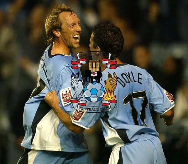 Coventry City FC: Andy Morrell and Michael Doyle Celebrate First Goal vs Gillingham (Coca-Cola Championship, Highfield Road, 2004)