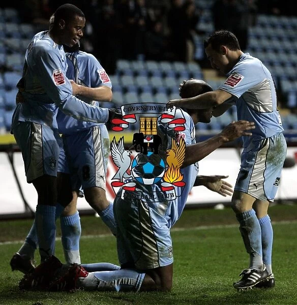 Coventry City FC: Dele Adebola's Euphoric Goal Celebration vs Ipswich Town in Coca-Cola Championship (2007)