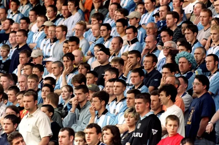 Framed Print : Coventry City FC: Fans Disappointment as Team Struggles Against West Ham United in FA Carling Premiership Framed Print : Coventry City FC: Fans Disappointment as Team Struggles Against West Ham United in FA Carling Premiership