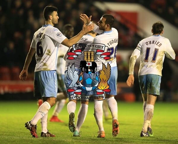 Coventry City FC: Marcus Tudgay and Conor Thomas Celebrate Second Goal Against Walsall in FA Cup Third Round