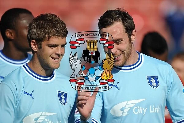 Coventry City FC: Martin Cranie and Richard Keogh in Deep Conversation at Oakwell Stadium during Barnsley Match (Npower Football League Championship, 01-10-2011)