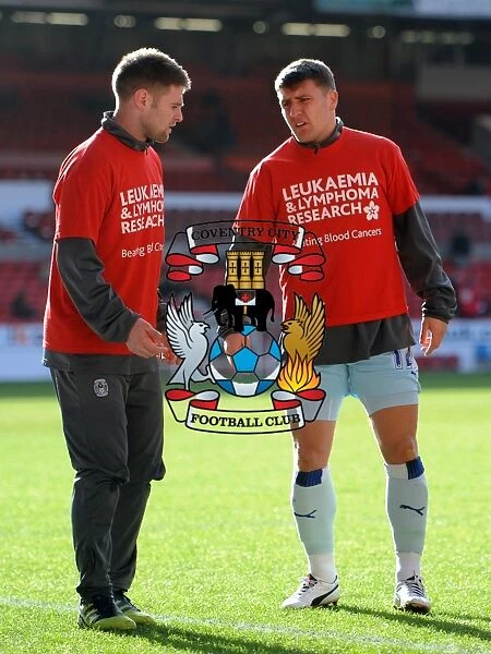Coventry City FC: Oliver Norwood and Gary Deegan in Pre-Match Warm-Up at Nottingham Forest, Npower Championship (18-02-2012)