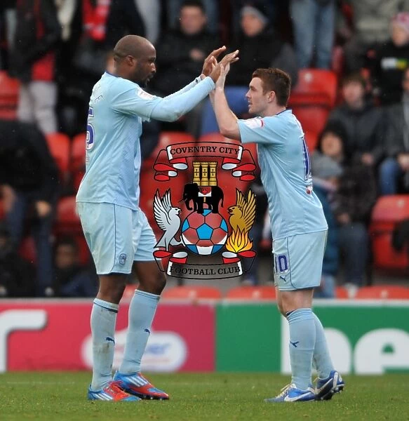 Coventry City FC: William Edjenguele and John Fleck Celebrate Npower League One Victory Over Leyton Orient
