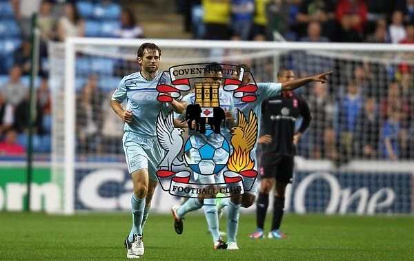 Coventry City FC's Double Strike: Kevin Kilbane Celebrates Against Birmingham City in Capital One Cup (28-08-2012)