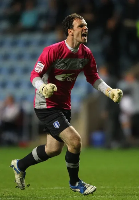 Framed Print : Coventry City FC's Joe Murphy: Celebrating the Upset Win over Birmingham City in Capital One Cup Framed Print : Coventry City FC's Joe Murphy: Celebrating the Upset Win over Birmingham City in Capital One Cup