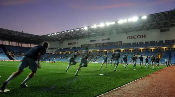 Framed Print : Coventry City Football Club: Pre-Game Warm-Up vs. Blackpool, Npower Championship (27-09-2011, Ricoh Arena) Framed Print : Coventry City Football Club: Pre-Game Warm-Up vs. Blackpool, Npower Championship (27-09-2011, Ricoh Arena)