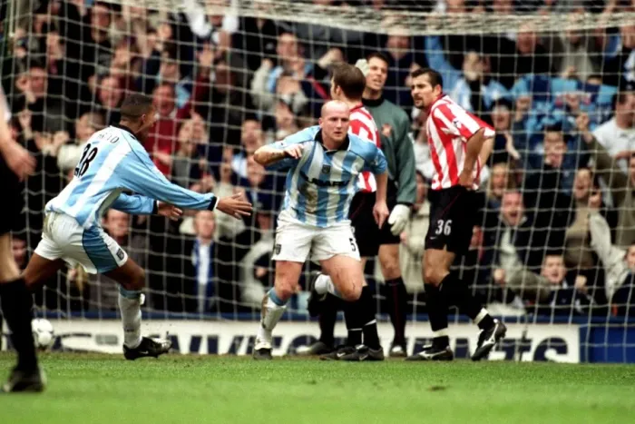 Framed Print : Coventry City: Jay Bothroyd and John Hartson Celebrate John's Winning Goal Against Sunderland (April 16, 2001) Framed Print : Coventry City: Jay Bothroyd and John Hartson Celebrate John's Winning Goal Against Sunderland (April 16, 2001)